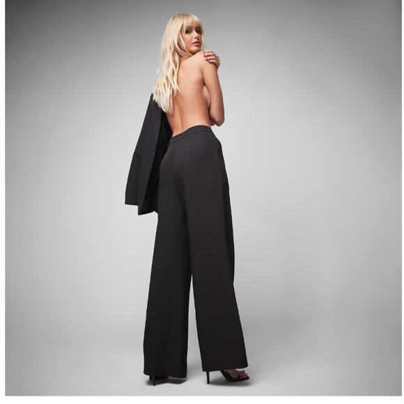 Missquided High Waisted Wide Leg Trouser Pants Size 10 - Picture 3 of 13